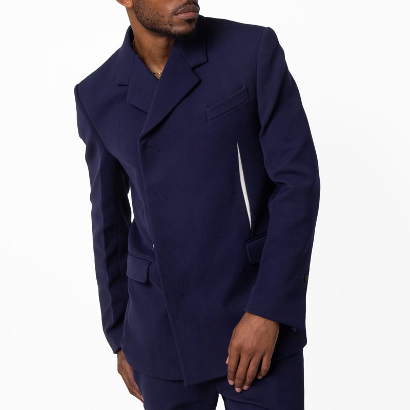 Double Breasted Tailored Blazer Jacket_Blue Nights