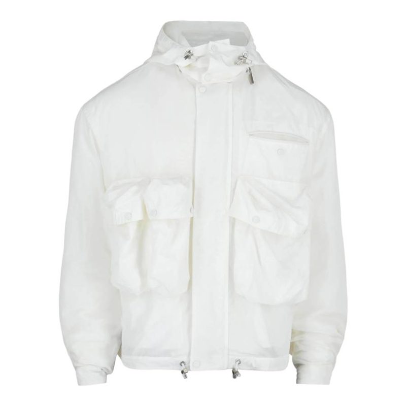 Mens Hooded Utility Jacket_White