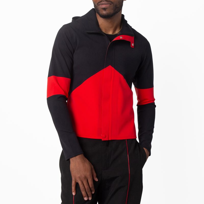 Colorblock Hooded Rain Jacket_Black