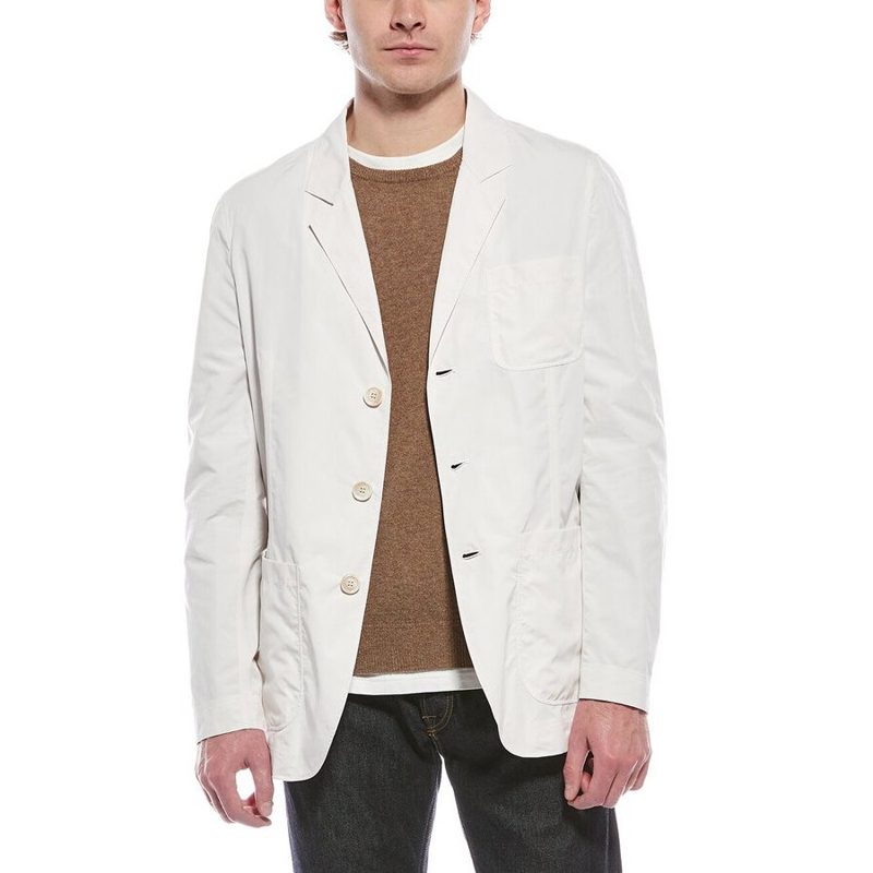 Brunello Cucinelli Off White Relaxed Blazer_White