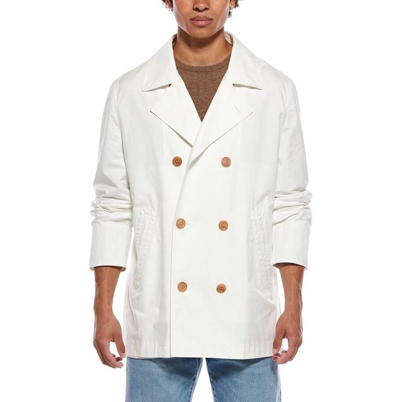 Brunello Cucinelli Off White Double Breasted Jacket_White
