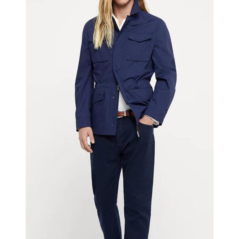 Brunello Cucinelli Prussian Blue Field Jacket_Blue