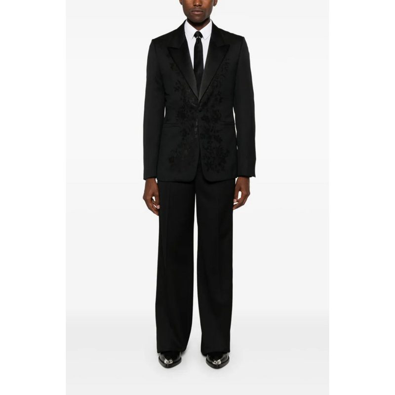 Peak Lapel Jacket Slim Fit Black_Black