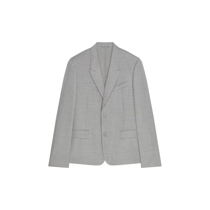 Regular Fit Peak Lapel Jacket Grey/White_Multi-Color
