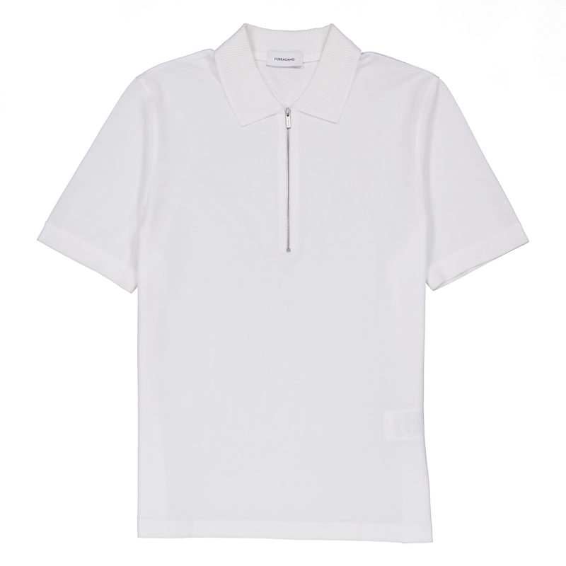 Logo-Detail Cotton Polo Shirt_White