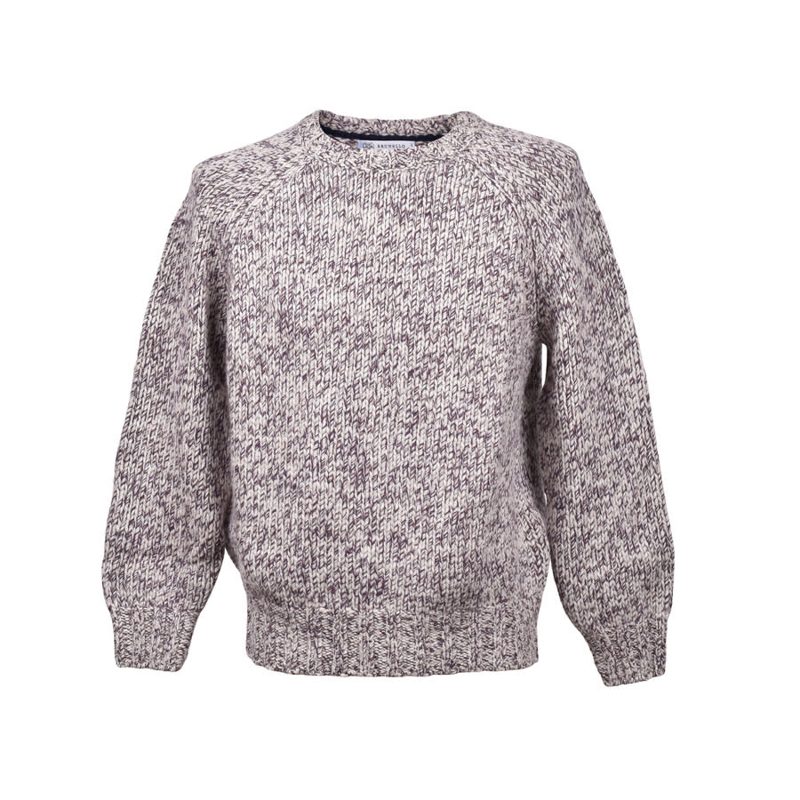 Brunello Cucinelli Ecru Cashmere Blend Crew Neck Sweater_Beige