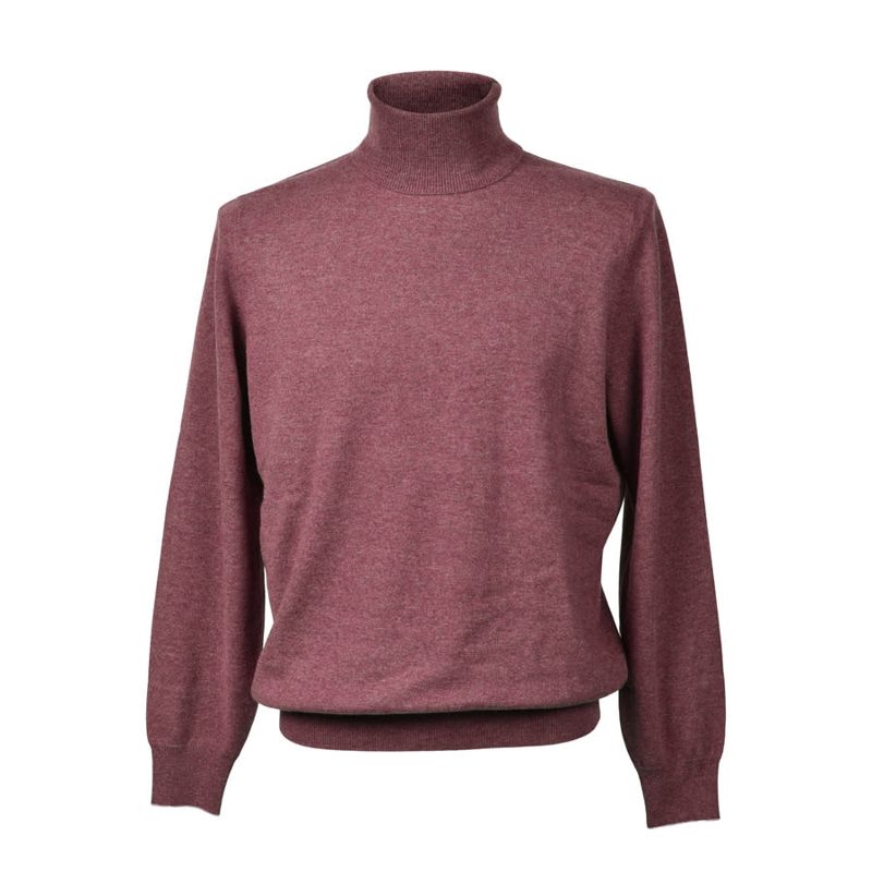 Brunello Cucinelli Coral Cashmere Turtleneck Knit Sweater_Pink