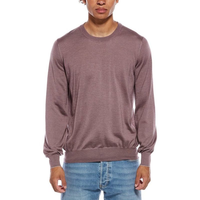 Brunello Cucinelli Mauve Cashmere Silk Sweater_Purple