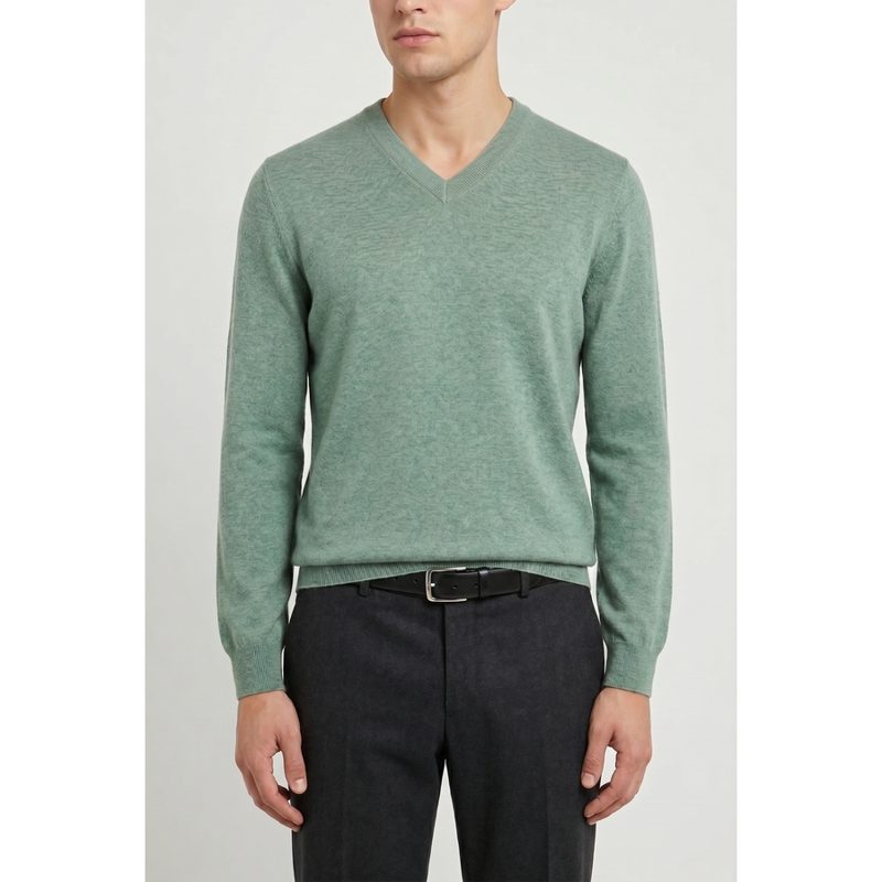 Brunello Cucinelli Light Green Wool Sweater_Green
