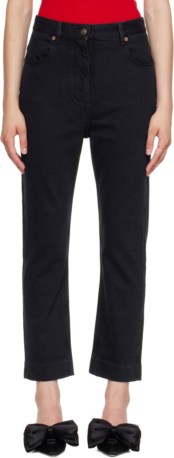 Black Stretch Denim Jeans 262476F069001