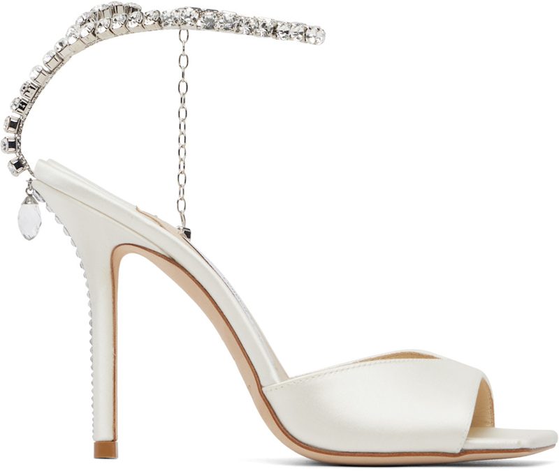 White Saeda 100 Heeled Sandals 262528F125003