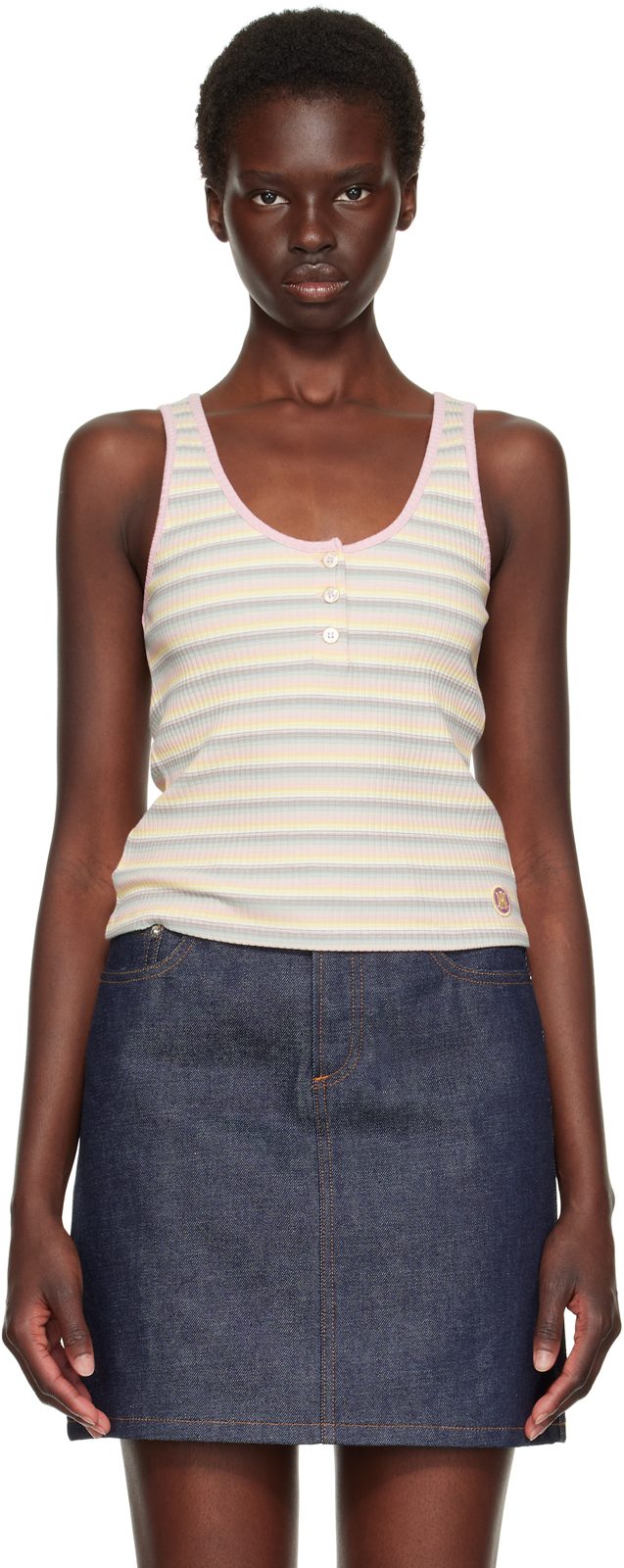 Multicolor MA Striped Tank Top 262886F111001