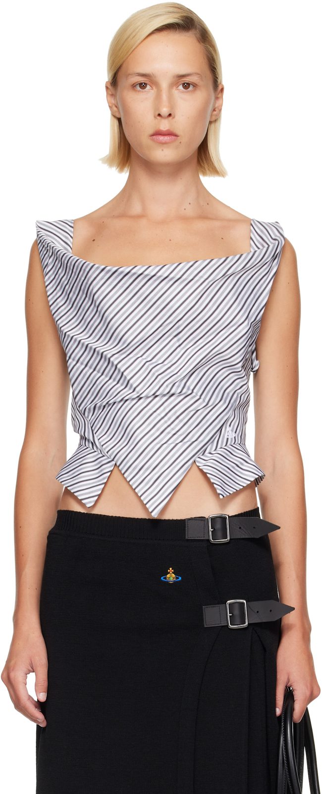 Gray & White Sunday Top 262314F111015