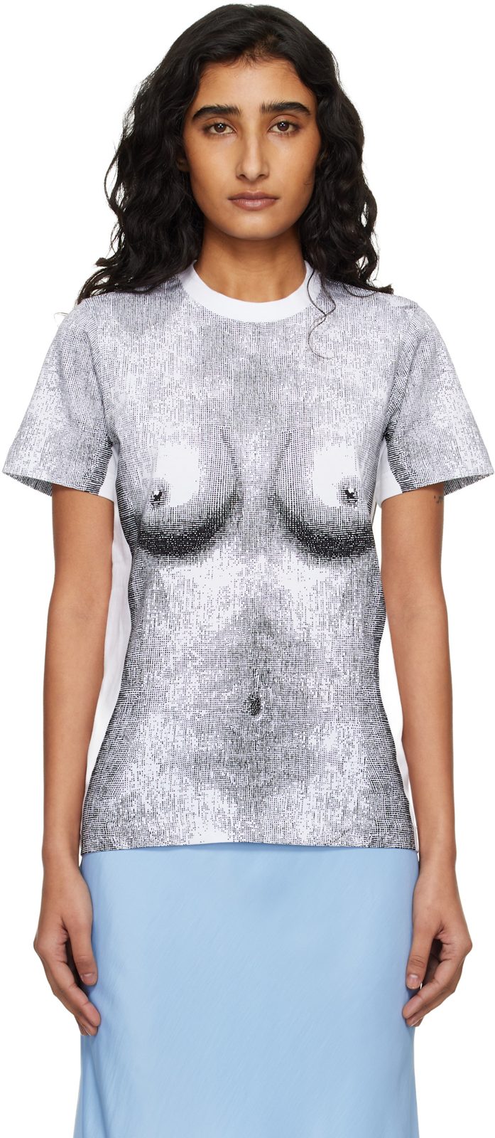 Moschino SSENSE Exclusive White Stretch Cotton Jersey T-shirt 261720F110004