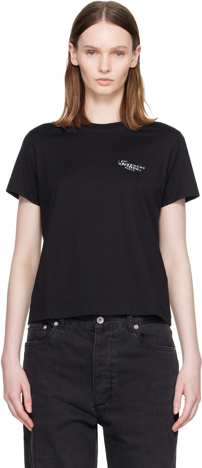 Black Fitted T-shirt 262278F110002