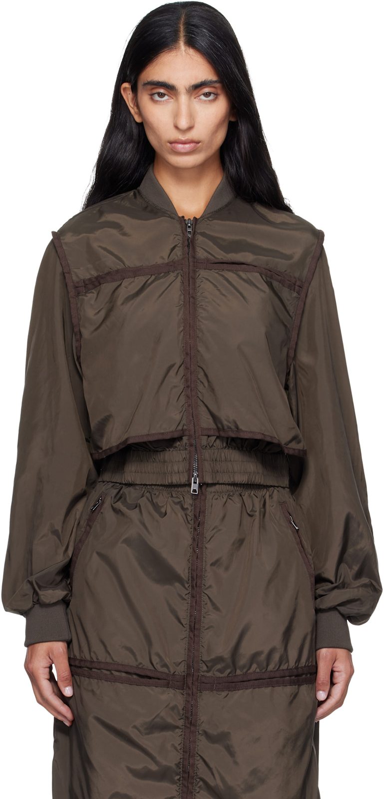 Khaki Tonal Taping Jacket 262001F063000