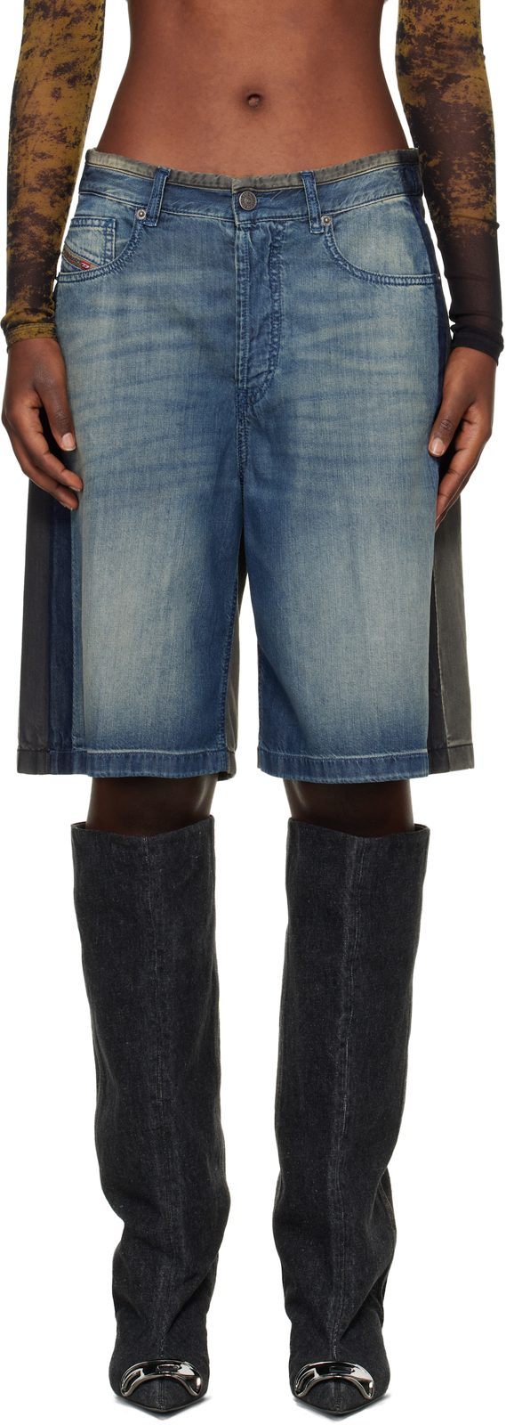 Blue & Black De-Sire-Short-S1 Denim Shorts 261001F088009