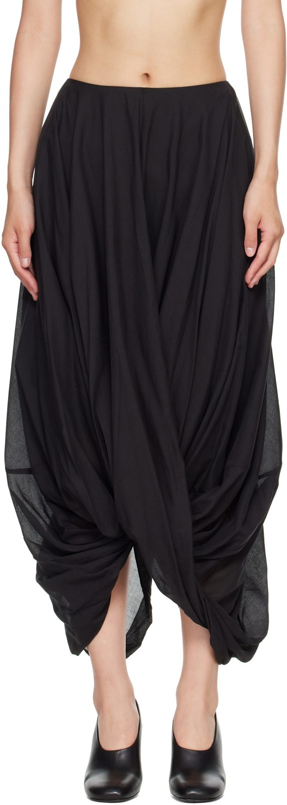 TOTEME Black Cocoon Maxi Skirt 262771F093004