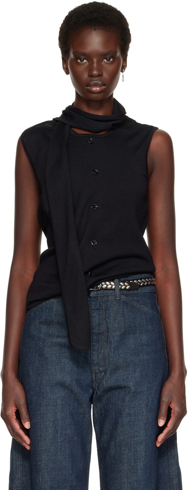 Black Asymmetrical Cardigan 262646F068004