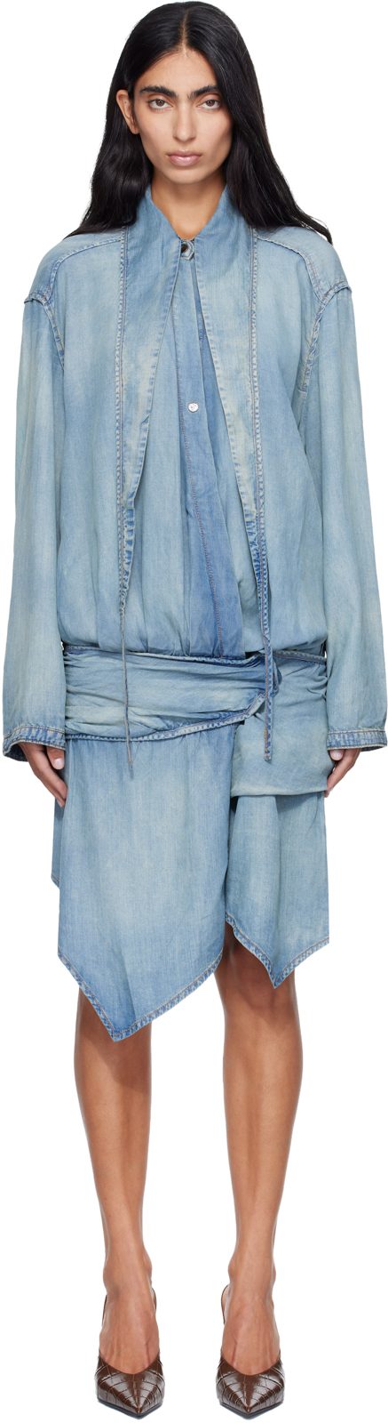 Blue De-Tilora-S Denim Midi Dress 262001F054003