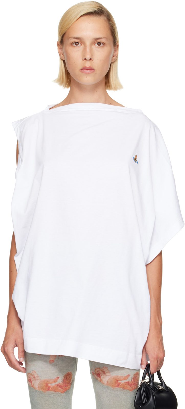 White Oversized Hebo T-shirt 262314F110024