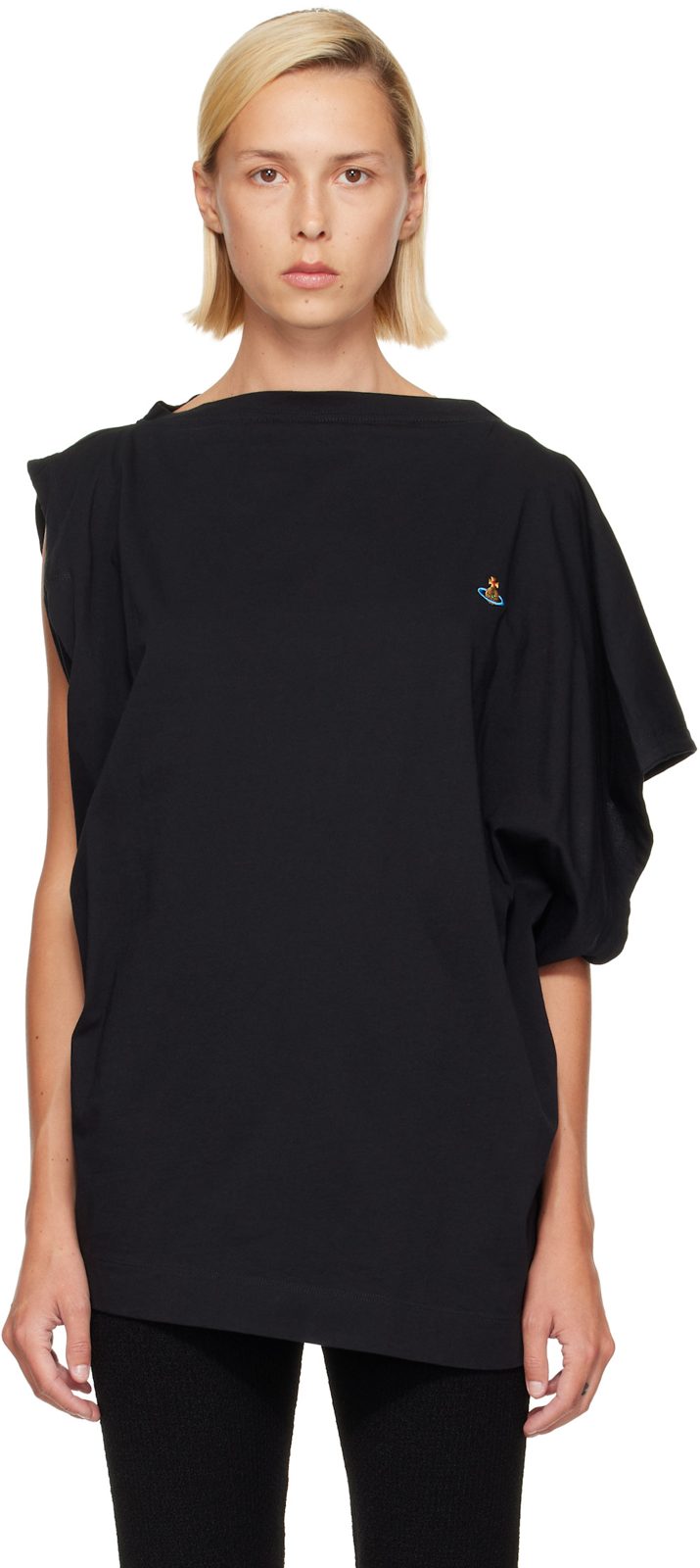 Black Oversized Hebo T-shirt 262314F110028
