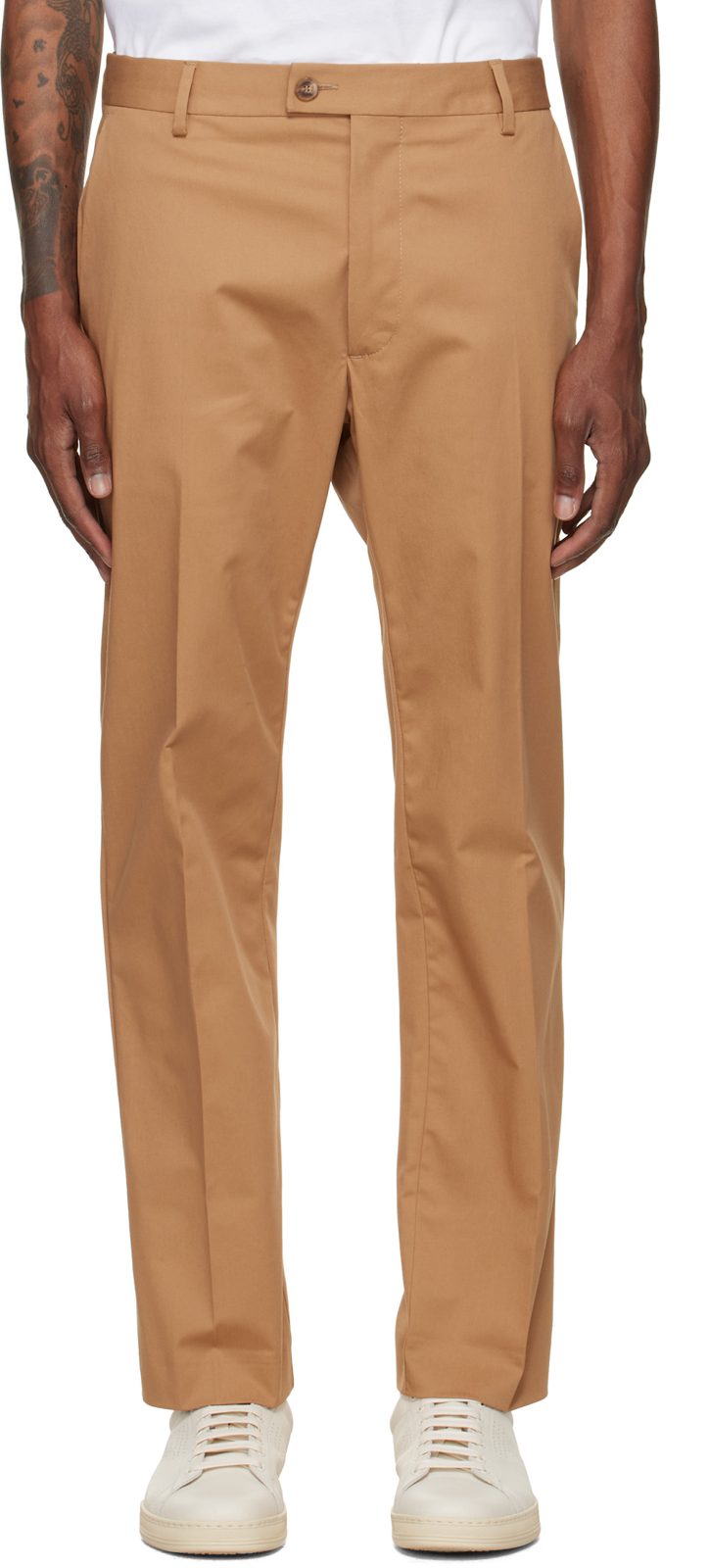Tan Creased Trousers 262085M191007