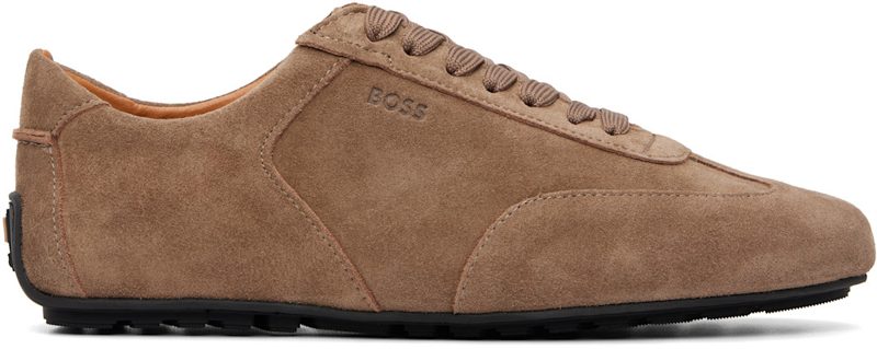 Beige Suede EM[보스]ED Logo Sneakers 262085M237039