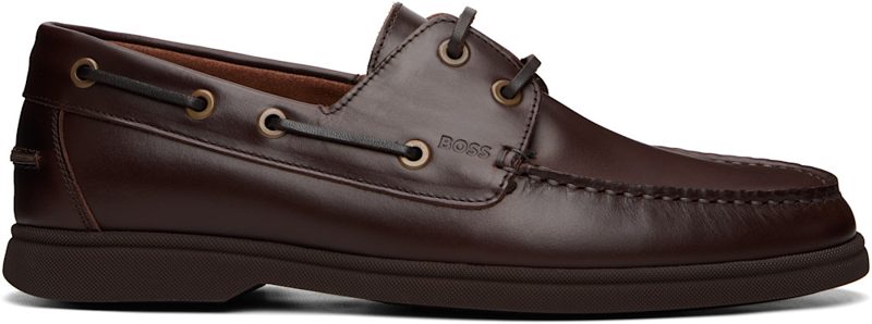 Brown Leather Loafers 262085M239001