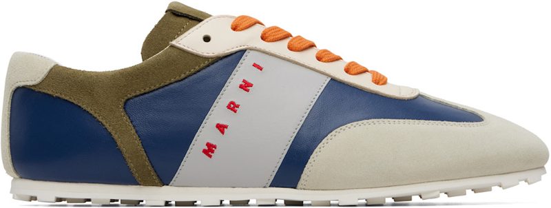 Marni Navy & Gray Softy Soccer Sneakers 262379M237003