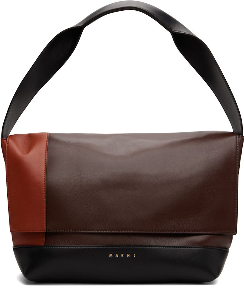 Marni Brown & Orange Pod Pochette New Handle Bag 262379M170002