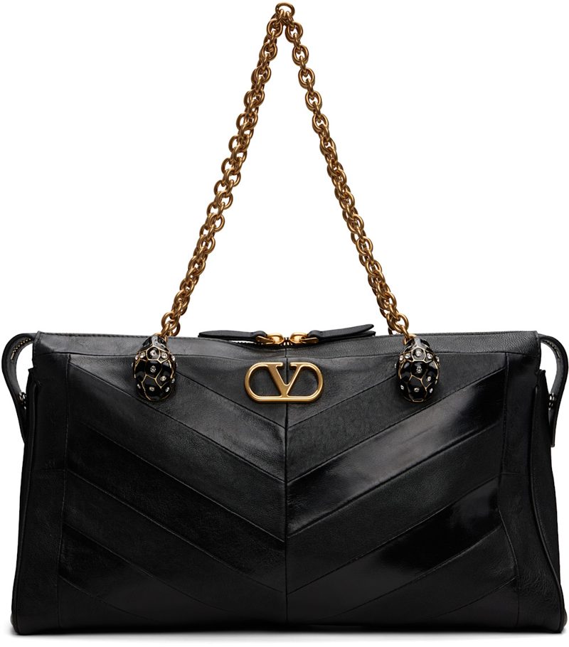Garavani Black Panthea Medium Shoulder Bag 262807F048023