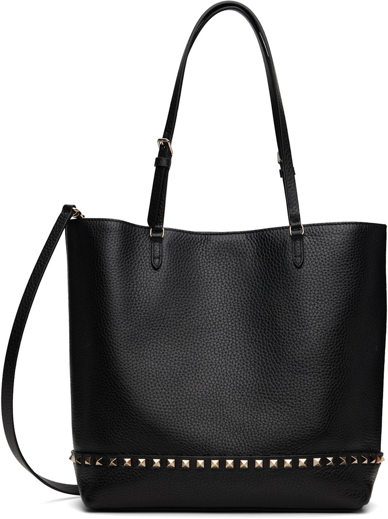 Garavani Black Rockstud Medium Tote 262807F049007