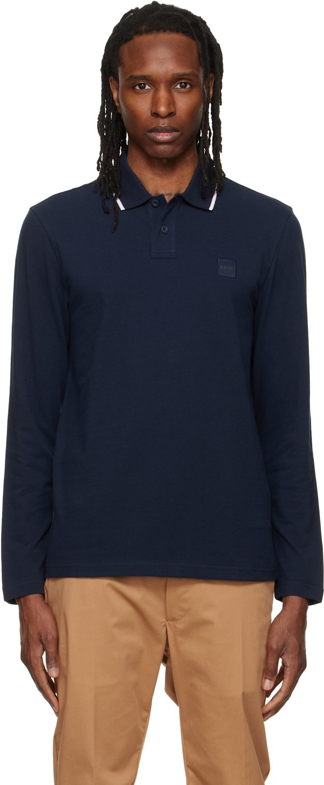 Navy Logo Patch Polo 262085M212018