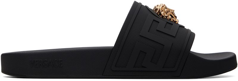Black La Medusa Rubber Slides 262404M234000