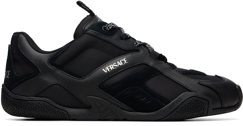 Black Galaxia Leather Sneakers 262404M237003