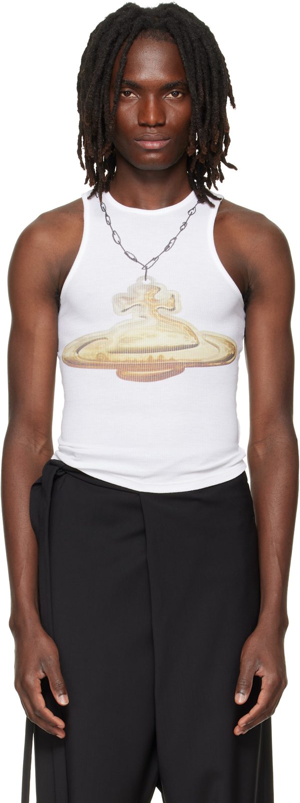 White Gold Orb 90s Tank Top 262314M206005