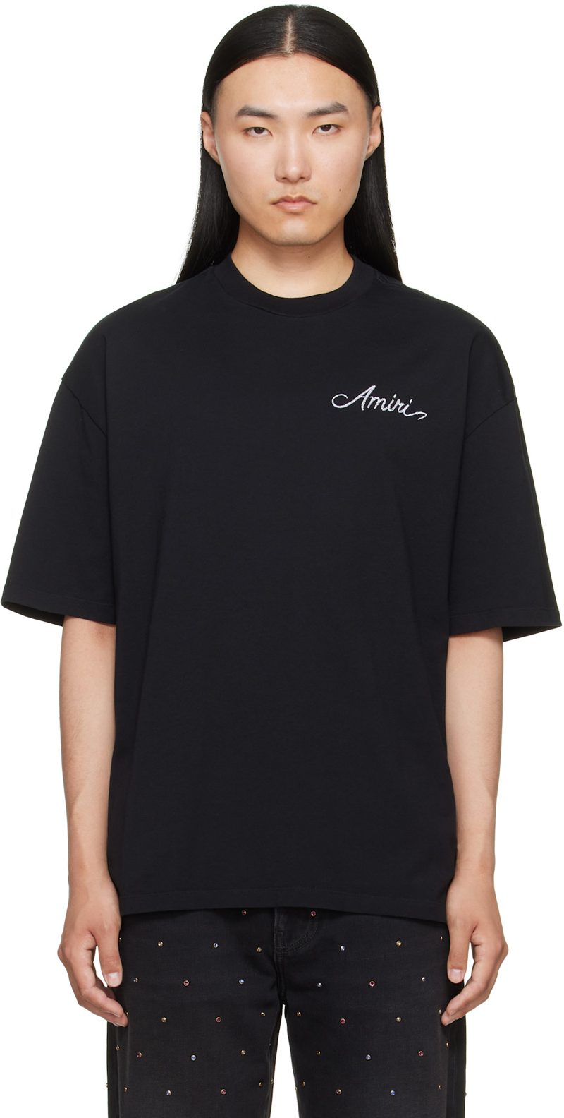 Black MA Quad Checkerboard Oversized T-shirt 262886M213034