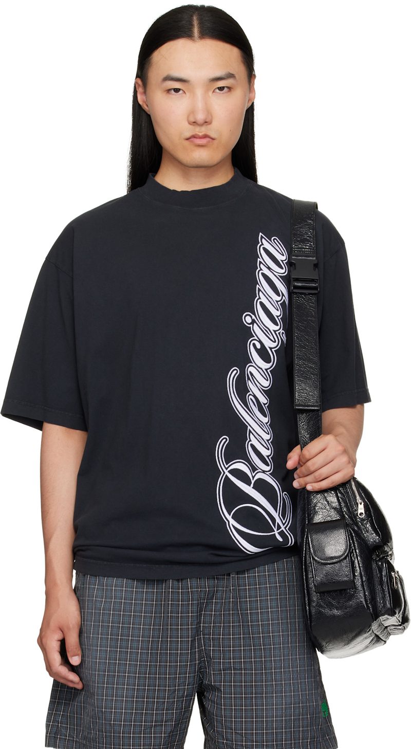 Black Embroidered T-Shirt 261342M213017