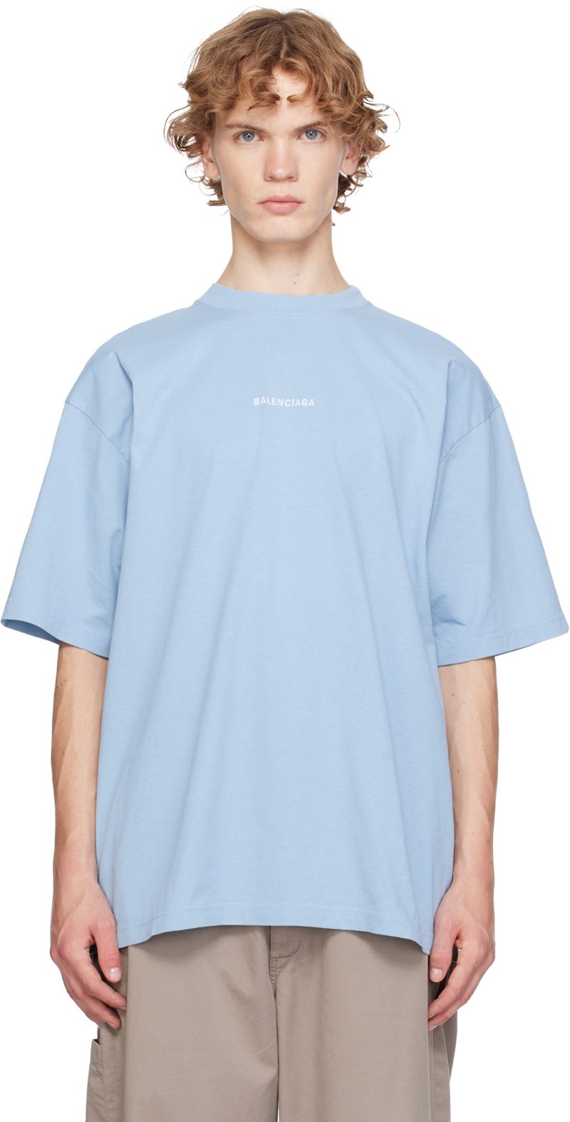 Blue [발렌시아가] Back Medium Fit T-shirt 261342M213018