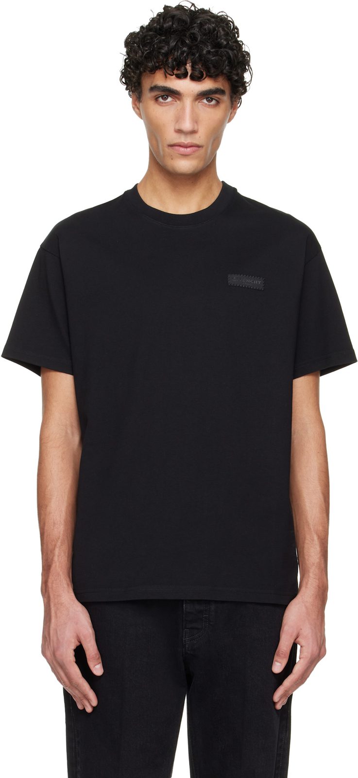 Black [지방시] Paris Gros Grain T-shirt 261278M213009