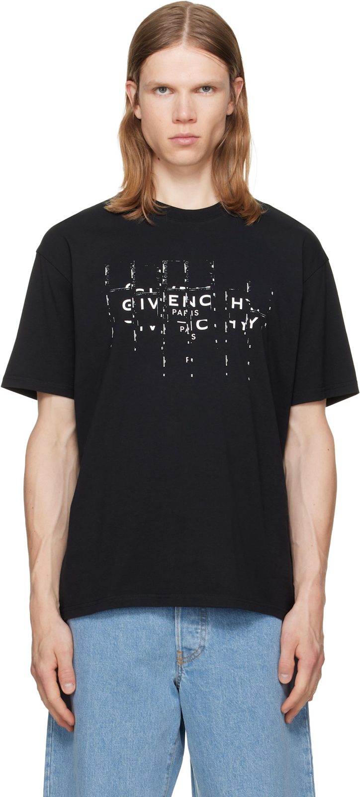 Black Photographic Negative Cotton T-shirt 262278M213008