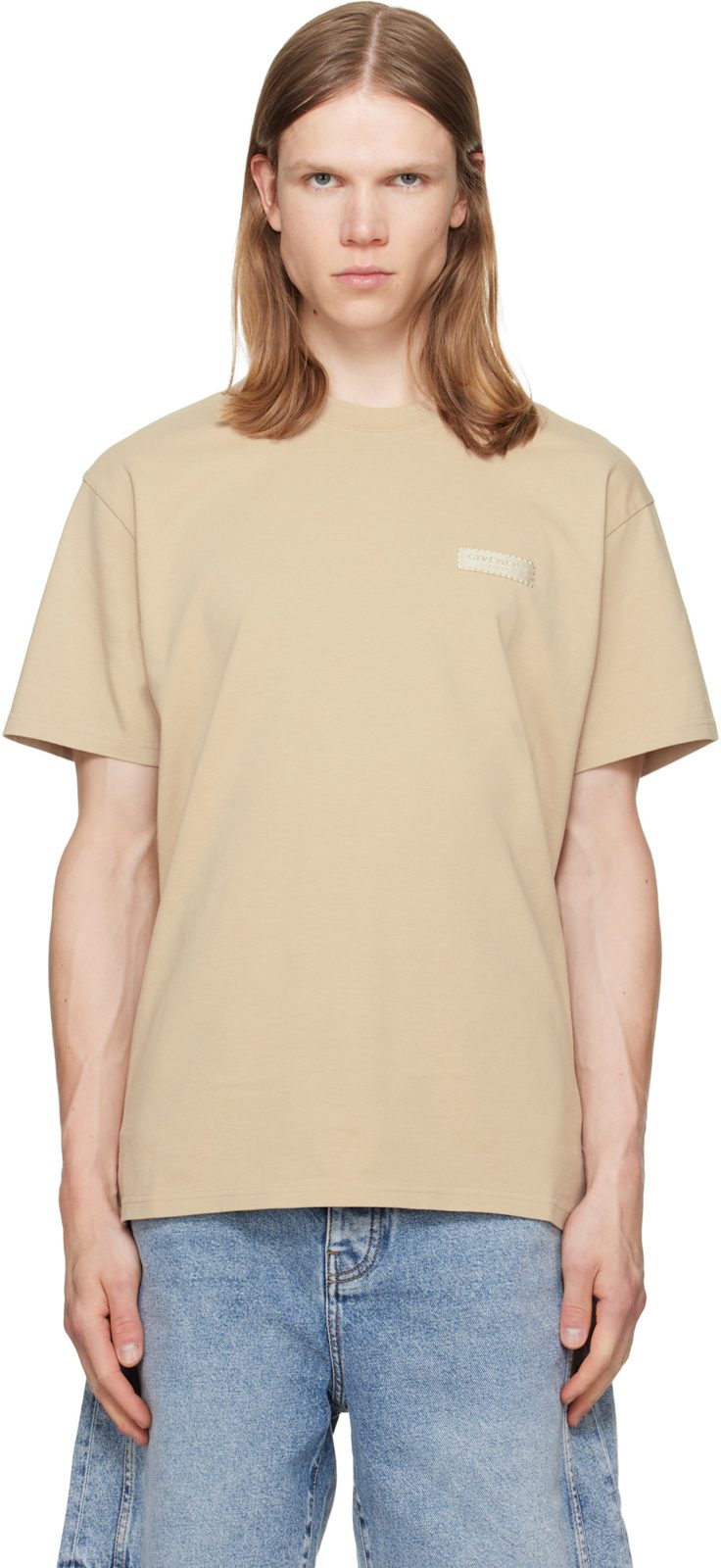 Beige [지방시] Paris Grosgrain T-shirt 262278M213005