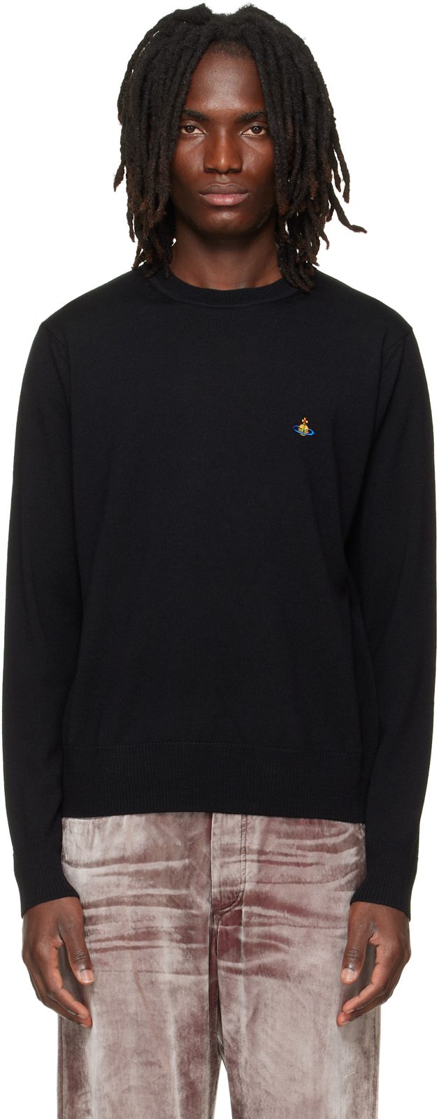 Black Alex Round Neck Sweater 262314M201010