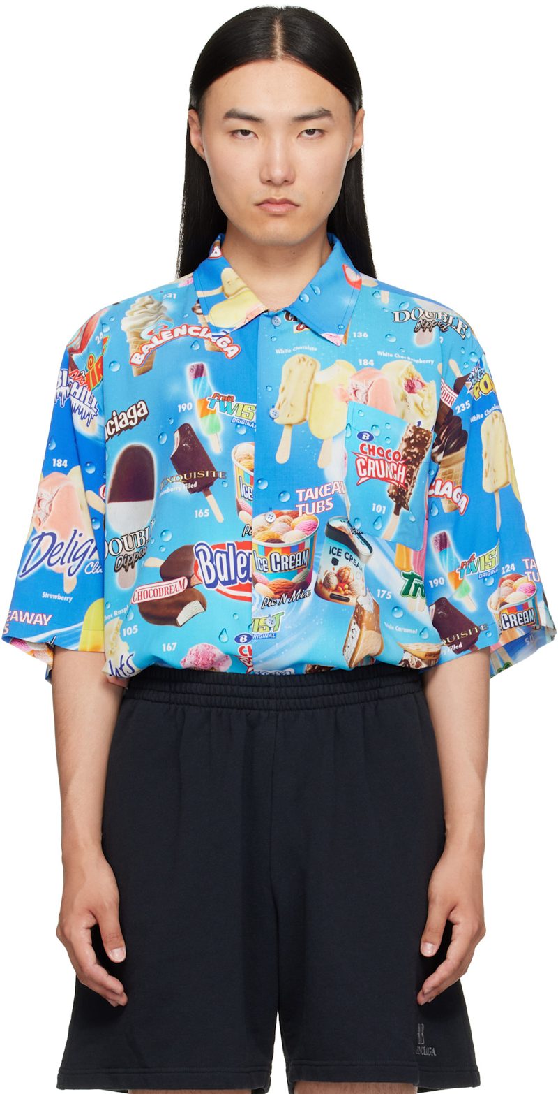 Blue Minimal Shirt 261342M192001