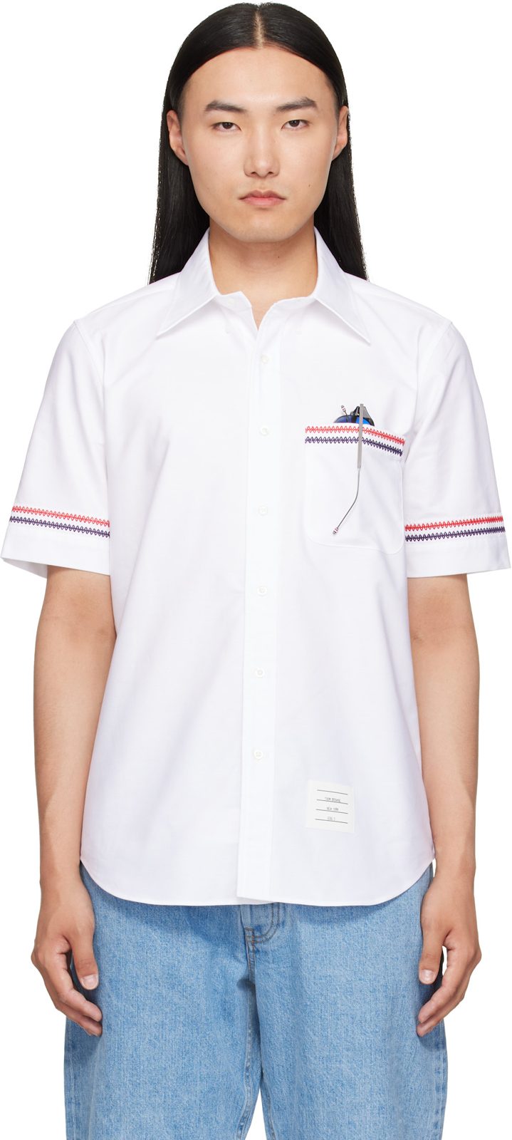 White Straight Fit Oxford Shirt 262381M192009