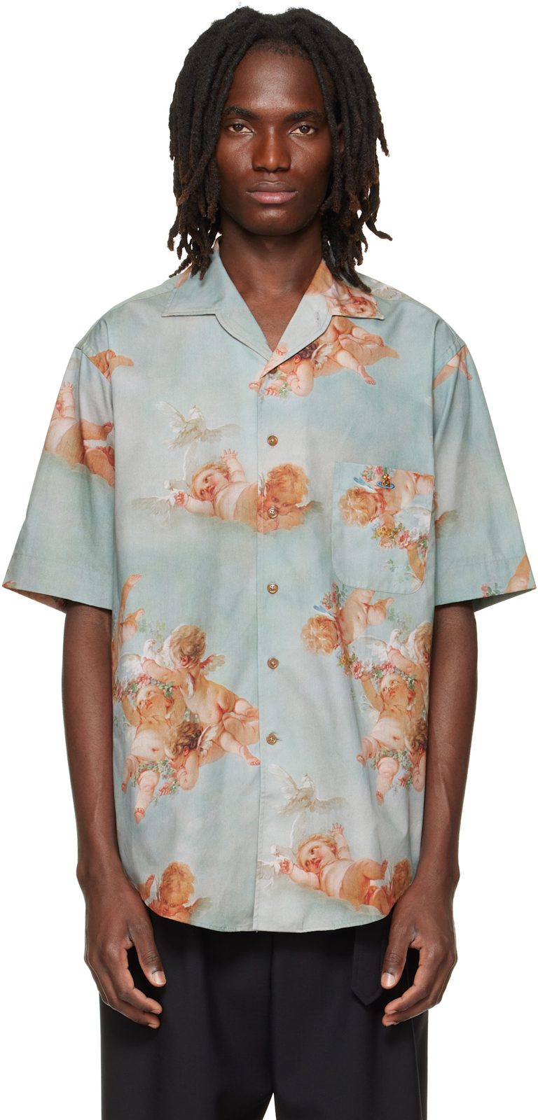 Blue Bowling Shirt 262314M192003
