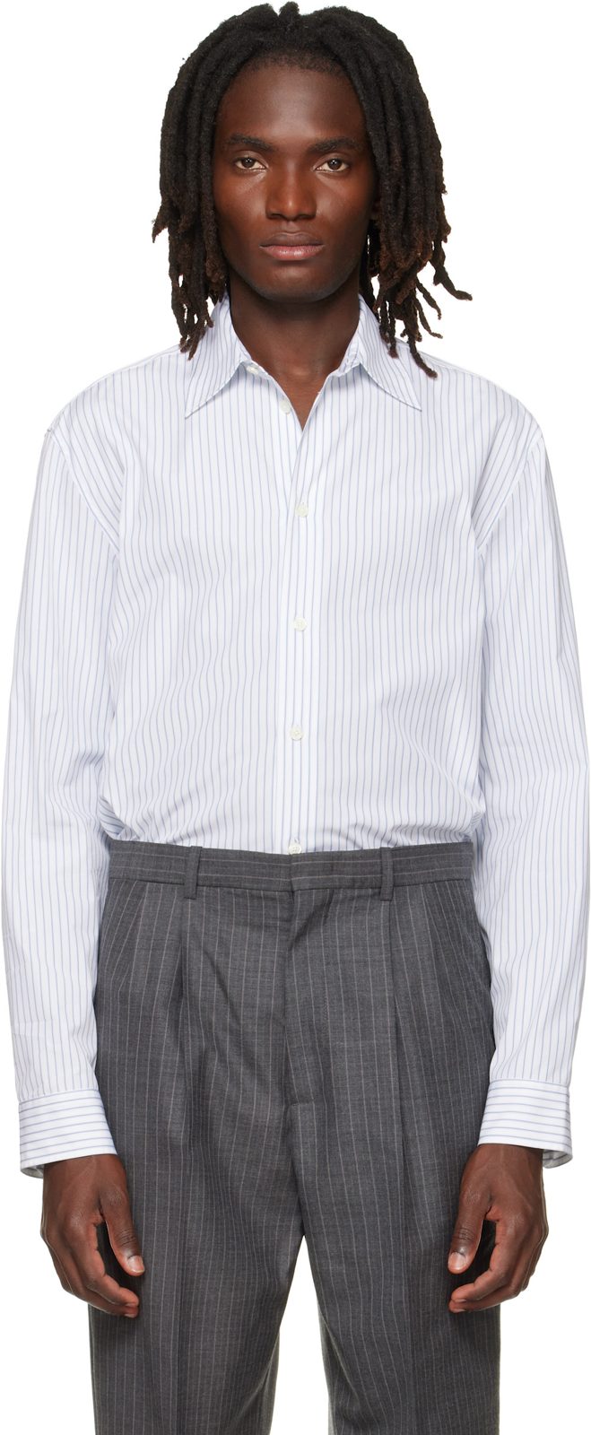 White Cotton Poplin Shirt 262249M192003