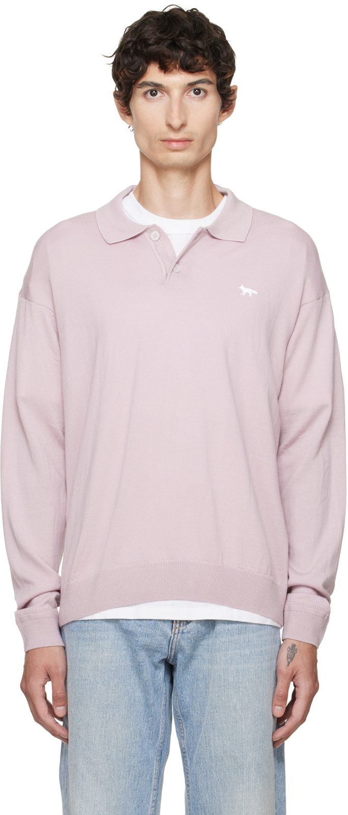 Maison Kitsune Purple Profile Fox Comfort Polo 262389M201006