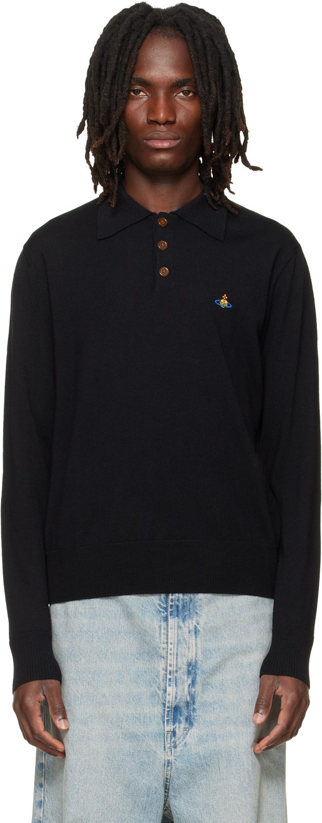 Black Mark L/S Polo 262314M212015